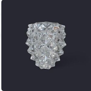 Elegant Crystal Pine Cone Candle Holder